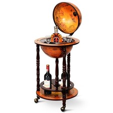 Wood Globe Wine Bar Stand 16th Century Italian Rack Liquor Bottle Shelf picture