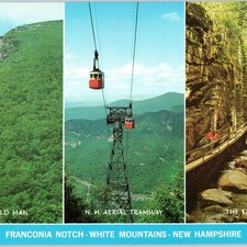 c1970s Franconia Notch NH White Mountains Old Man Aerial Tramway Chrome LG PC 8O picture