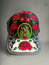 Cachucha Gorra Vaquera Virgen Guadalupe Western Trucker Cap Flowers Saint Mary picture