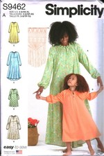 9462 UNCUT Simplicity SEWING Pattern Misses Girls Matching Loungewear Dress OOP picture