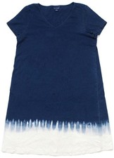 Pure Jill J. Jill Indigo Blue Dress Medium Lightweight Tie-Dye Knit Denim picture