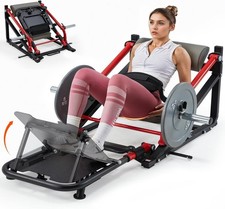 Foldable Hip Thrust Machine 800 lb Plate-Loaded Glute Bridge Black Red picture