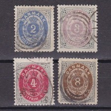 DENMARK 1870, Sc# 16-19, CV $222, Part set, Used picture
