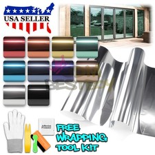 Window Tint One Way Mirror Film Chrome Style UV Heat Reflective Home Office picture