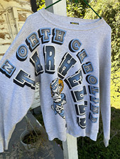 Vintage 90’s North Carolina Tar Heels Gray Crewneck Sweatshirt Size L picture