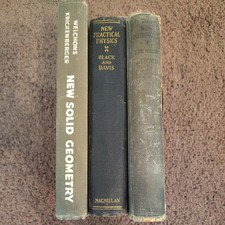 Vintage Math Physics Textbook Lot Hardcover Geometry Algebra 1930s 1950s Decor picture