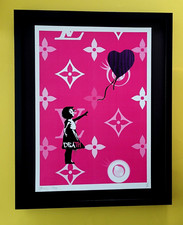 Death NYC Large Framed 16x20in Pop Art Graffiti COA Banksy Girl with Balloon #5 picture