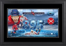 Alex Ovechkin Capitals Framed 10x18 895th Goal Collage w/GU Net & Puck - LE 250 picture