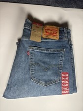 Levi's Men’s Blue Denim Jeans (New) 505 Regular Fit Straight Leg Mid Rise  34x32 picture