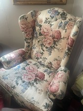 Pennsylvania House Upholstered Floral Wingback Accent Chair Arms 40x30in picture