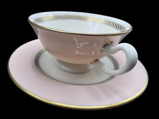 Lenox Caribbee Pink Gold Rope X-444 Footed Cup 4oz Saucer 5 5/8 inch Unused (A) picture