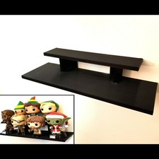 12 inch Long Black 2-Tier Wall Shelf for small Items and Figurines Display Riser picture