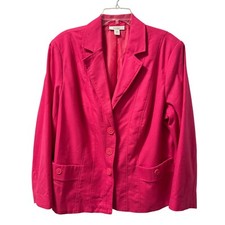 Dressbarn Woman Pink Blazer Sz 20W Button Front Pockets Polyester/Rayon Blend picture