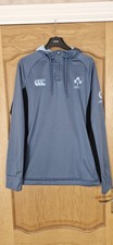 CANTERBURY IRELAND RUGBY Hoodie Jacket Size Medium IRFU silvery Blue Jumper  picture