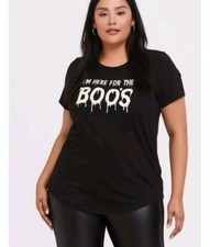 Torrid Graphic Here For The Boos Glow In Dark Classic Fit Tee Black Plus 1X 1 picture