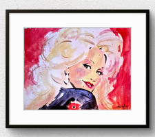 Original Hand Painted Dolly 11x14 Vibrant Acrylic Painting Art Paper Decor P579 picture