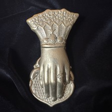 Vintage Brass Victorian Lady Hand Paper/Bill Clip Holder, 5