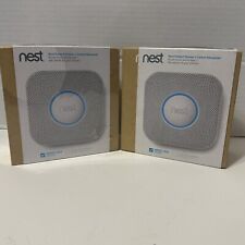 Lot of 2 Google Nest Protect Smoke and Carbon Monoxide Alarm Wired White S2001LW picture