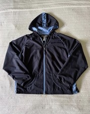 Vintage Oleg Cassini Sport Navy & Light Blue Hooded Windbreaker Track Jacket L picture