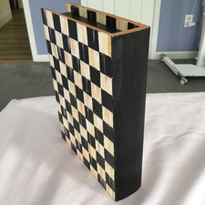 MacKenzie-Childs INSPIRED WOOD BOOK DECOUPAGED WITH COURTLY CHECK 10 X 7 INCHES picture