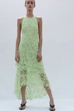 VIRAL H&M LACE GREEN HALTERNECK DRESS NWT  Sz XS  picture