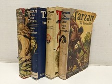 Lot Of 4 Tarzan Novels by Edgar Rice Burroughs, All Include Dustjackets 20s-30s picture