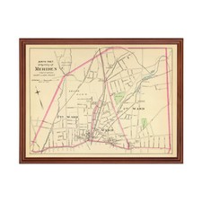 Old Map of Meriden, CT 1893 - Vintage Meriden Connecticut Ar picture