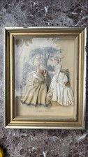 Antique La Mode Illustree Print 3D Shadow Box Victorian Fabric 12x15 Fashion picture