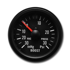 VD Vintage 52mm Mechanical Boost/Vacuum Gauge inHg/PSI Light Bulb Black Bezel picture
