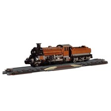 Enigmatic Steam Locomotive with Railroad Track Rails 1155PCS MOC Model picture