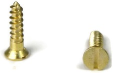 Brass Slotted Flat Head Wood Screw, #6 x 2
