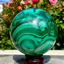3.7LB    Natural Malachite Quartz Sphere Energy Crystal Ball Reiki Gift D picture