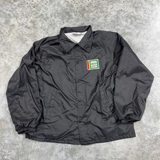 Vintage LMC Rainbow Jacket Mens XL Black Nylon K-Brand Coaches Made USA 80s picture