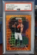 2021 Panini Prizm Ja’Marr Chase Lazer Prizm RC #337 PSA 10 GEM MINT Bengals picture