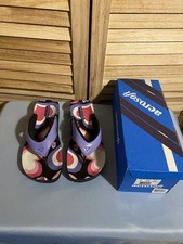 Aerosoft Comfort Sandals Women’s Size 7 Purple & Heart Print  Thong Open Toe NIB picture