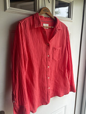 J.Crew Re-Imagined Coral 100% Cotton Gauze Button Front Shirt Women’s Size 10 picture