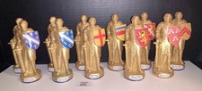 11 Gold Medieval Baron Knight Figurines Vintage picture