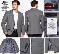 J Ferrar Gray Sport Coat Suit Blazer Mens 46R Slim Fit- Polyester Viscose (21J) picture