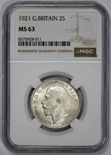 1921 Great Britain Silver 2 Shilling NGC MS 63 Florin picture