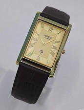Seiko Tank Slim Rectangular Golden Roman Dial Japanese 27mm Wristwatch picture