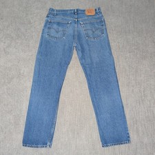 Vintage Levis 505 Regular Fit Straight Leg Blue Denim Jeans 38x34 Made In USA picture