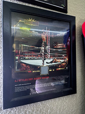 WWE WrestleMania 35 AJ Styles vs. Randy Orton Plaque (Ring Canvas Included) 2019 picture