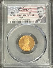 1981 S Type 2 Proof Lincoln Cent PCGS PR69RD DCAM, Portrait Label picture