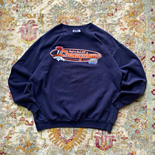 Logo 7 90s Denver Broncos Super Bowl XXXIII Crewneck Sweatshirt XL Navy NFL picture