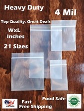 HEAVY DUTY 4 Mil Clear Zipper Bags Reclosable Top Seal Lock Plastic Jewelry 4Mil picture