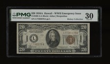 DBR 1934-A $20 FRN Hawaii Fr. 2305 PMG 30 Serial L77385078A picture