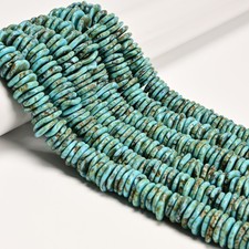Blue Magnesite Turquoise Graduated Slice Discs Beads Size 10-17mm 15.5'' Strand picture