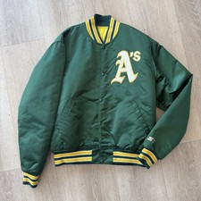 Vintage Starter Diamond Collection Oakland Athletics Satin Bomber Jacket Large picture