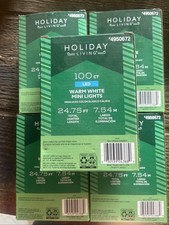 5 New boxes HOLIDAY LIVING  100 CT/ea 24.7  WARM WHITE MINI LED Christmas Lights picture
