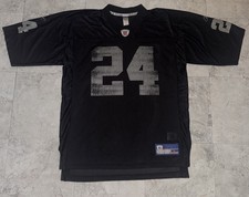 Vintage Oakland Raiders Charles Woodson #24 Reebok Jersey Black Mesh NFL Large picture